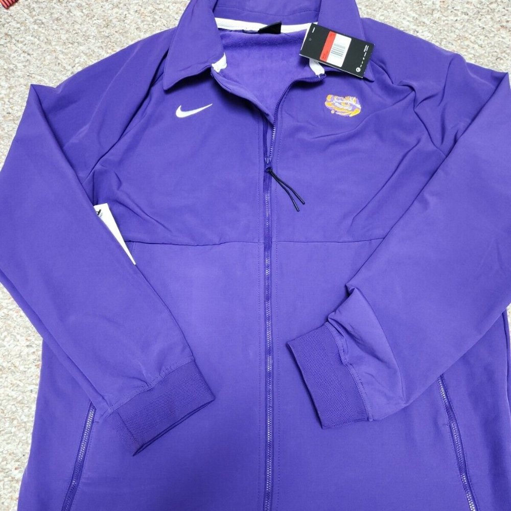 Nike LSU Tigers Therma Midweight Jacket Men's Large Full Zip Purple NWT